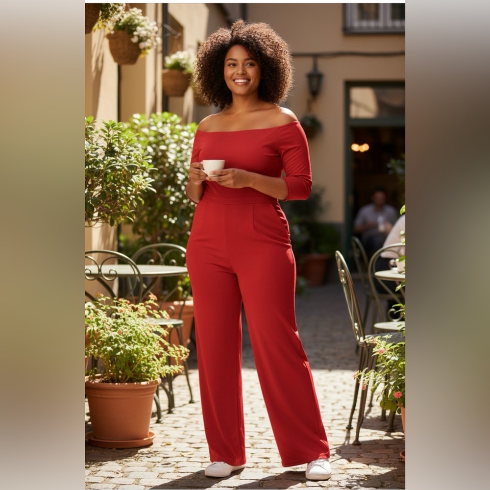 NWT XPLUSWEAR Elegant Red Jumpsuit